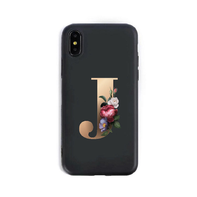 A–Z Alphabet Silicone Phone Case – Personalized TPU Back Cover for iPhone