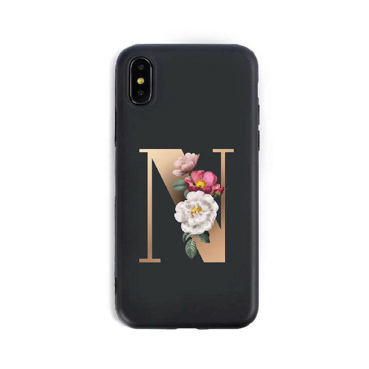 A–Z Alphabet Silicone Phone Case – Personalized TPU Back Cover for iPhone