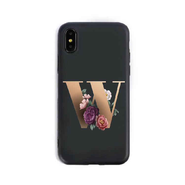 A–Z Alphabet Silicone Phone Case – Personalized TPU Back Cover for iPhone