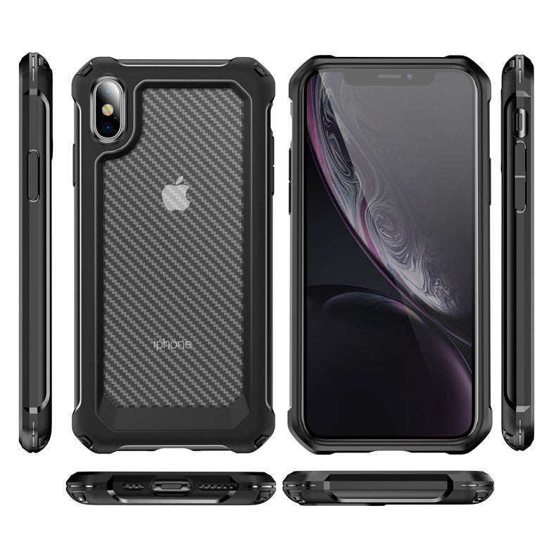 Carbon Fiber Transparent Shockproof Case – Anti-Drop TPU+PC Protective Cover