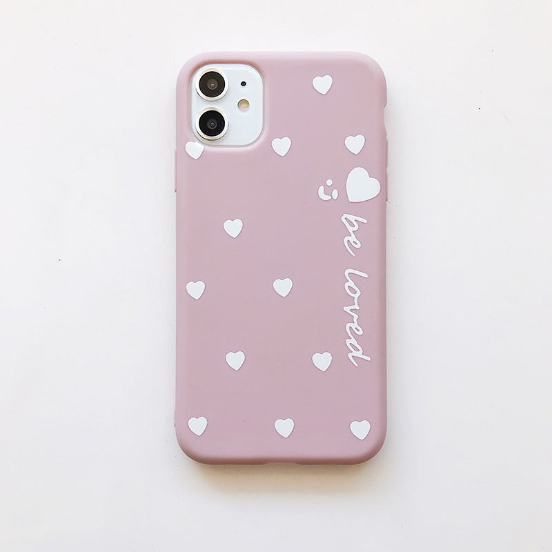 Love Heart Soft TPU iPhone Case – Cute & Colorful Back Cover for Multiple iPhone Models