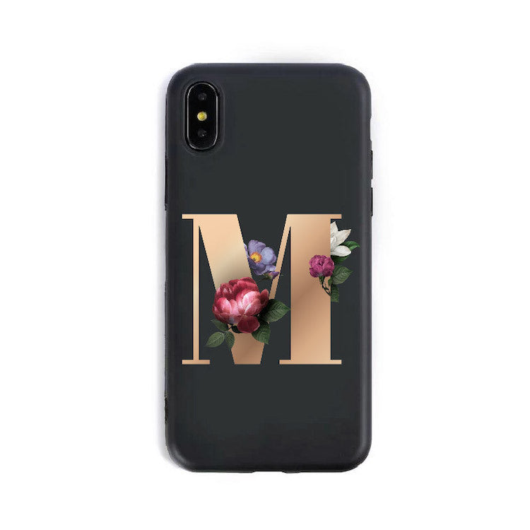 A–Z Alphabet Silicone Phone Case – Personalized TPU Back Cover for iPhone