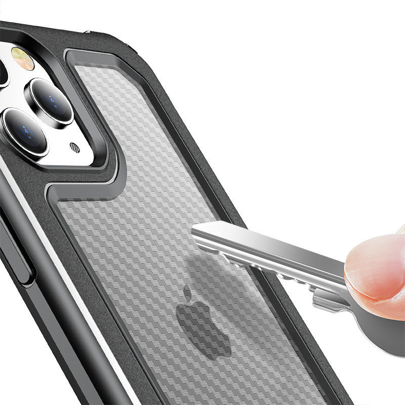 Carbon Fiber Transparent Shockproof Case – Anti-Drop TPU+PC Protective Cover