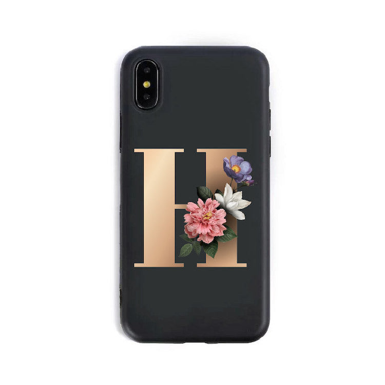 A–Z Alphabet Silicone Phone Case – Personalized TPU Back Cover for iPhone