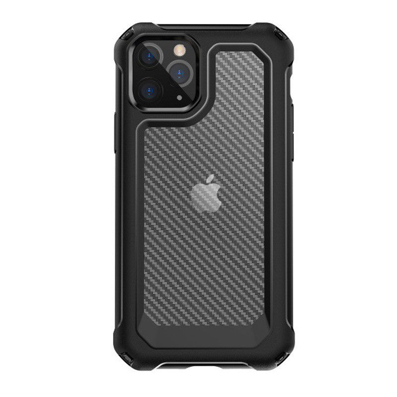 Carbon Fiber Transparent Shockproof Case – Anti-Drop TPU+PC Protective Cover