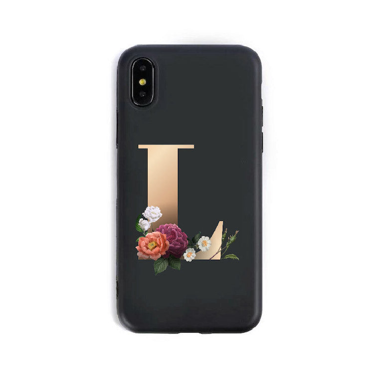 A–Z Alphabet Silicone Phone Case – Personalized TPU Back Cover for iPhone