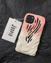 Wavy Cartoon Cute iPhone Case – Soft Rubber Anti-Drop Protective Cover with Heat Dissipation Design