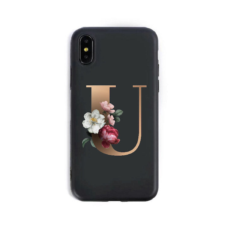 A–Z Alphabet Silicone Phone Case – Personalized TPU Back Cover for iPhone