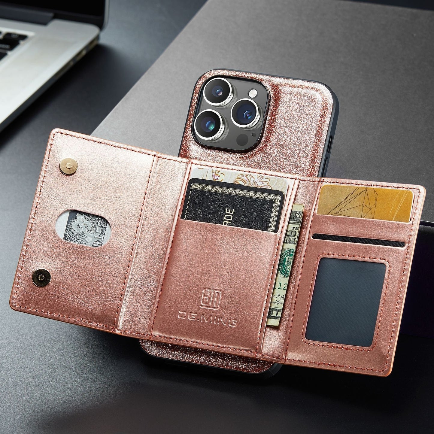 Luxury Magnetic Leather Card Holder Phone Case – Shockproof, Stand & Magnetic Suction for iPhone