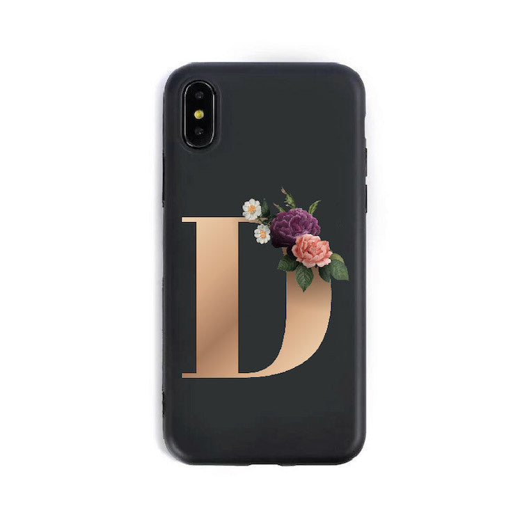 A–Z Alphabet Silicone Phone Case – Personalized TPU Back Cover for iPhone