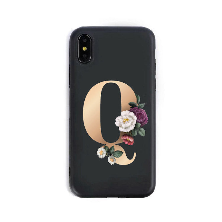 A–Z Alphabet Silicone Phone Case – Personalized TPU Back Cover for iPhone