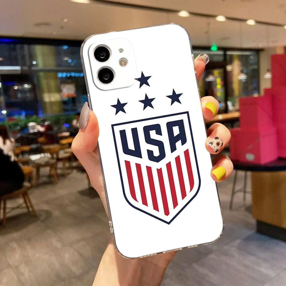 USA Flag Clear Phone Case for iPhone 12 - 13