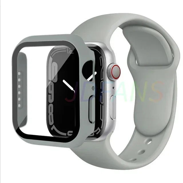 Apple Watch Band with Glass Case Strap Apple Watch 4 +