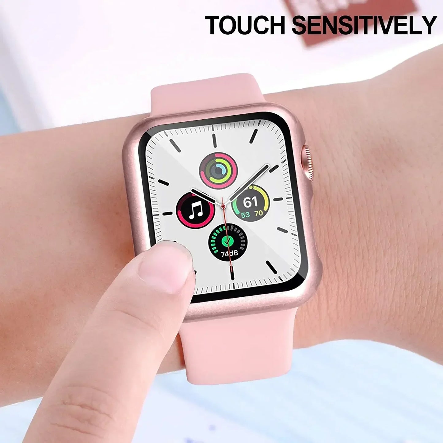 Apple Watch Band with Glass Case Strap Apple Watch 4 +