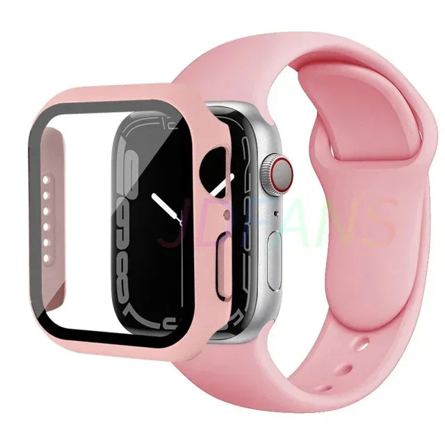Apple Watch Band with Glass Case Strap Apple Watch 4 +