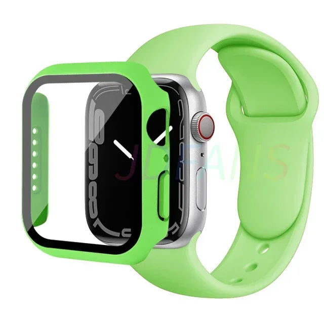Apple Watch Band with Glass Case Strap Apple Watch 4 +
