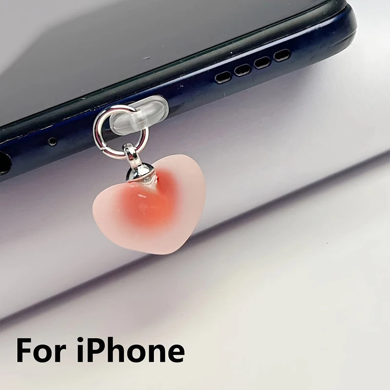 Universal Heart Dust Plug for iPhone Type-C and Android