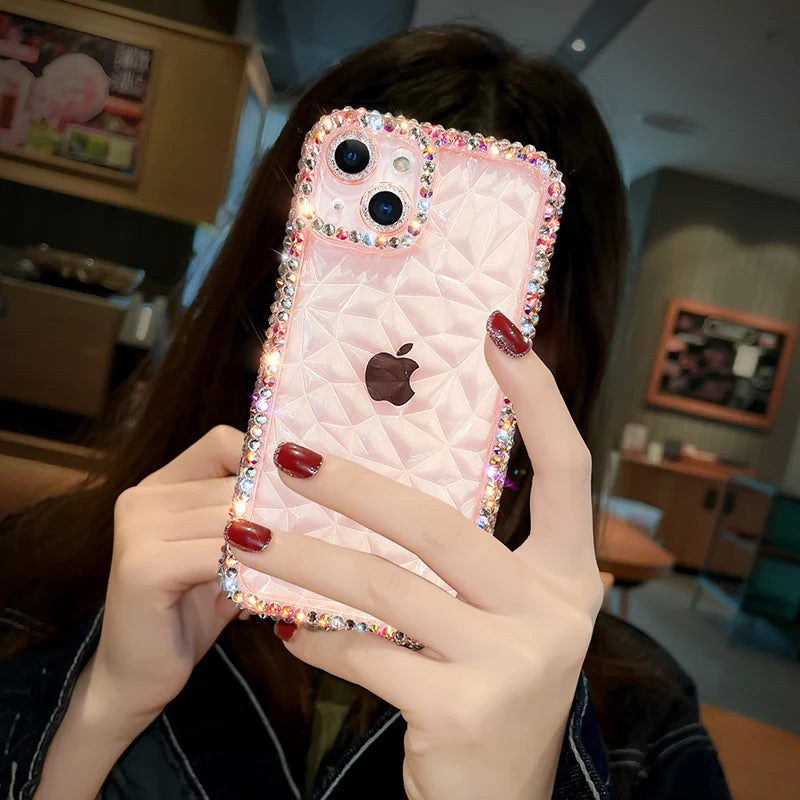 Diva Diamond Glitter Case For iPhone Bling Transparent Shockproof Soft TPU Cover