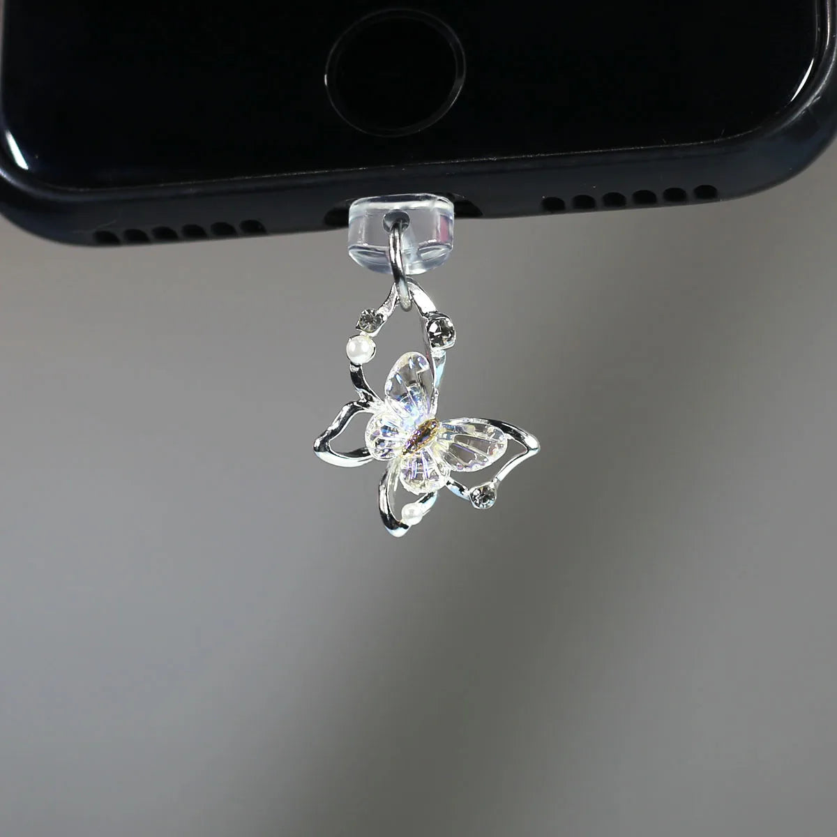 Butterfly Diamonds & Pearls Dust Plug for iPhone Type-C Port