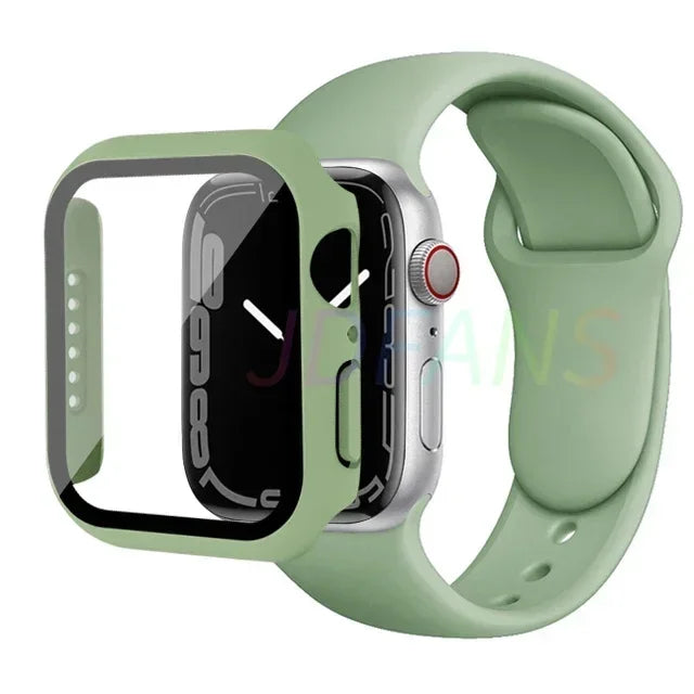 Apple Watch Band with Glass Case Strap Apple Watch 4 +