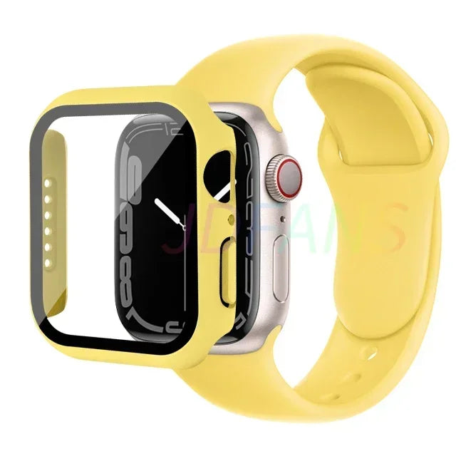 Apple Watch Band with Glass Case Strap Apple Watch 4 +