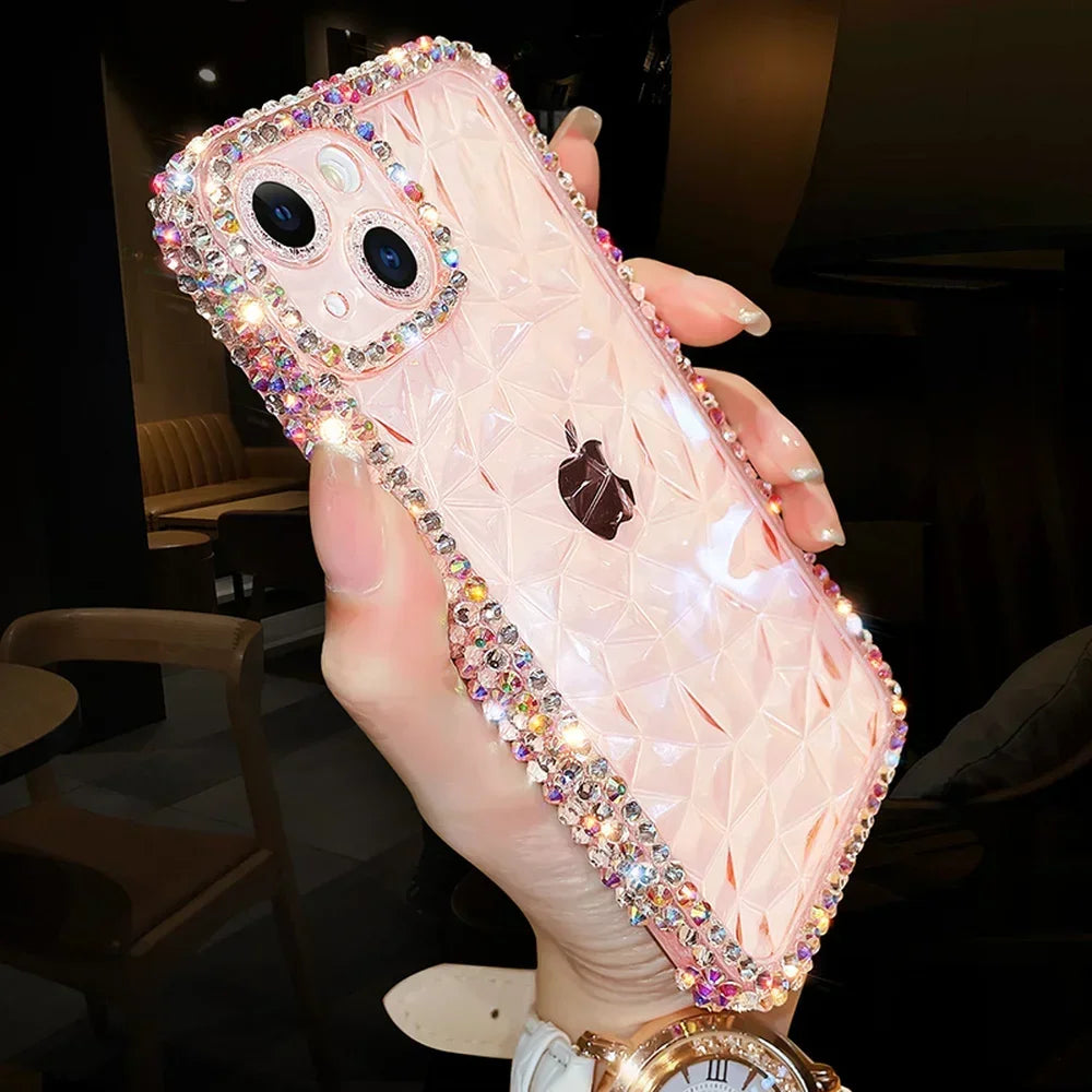 Diva Diamond Glitter Case For iPhone Bling Transparent Shockproof Soft TPU Cover