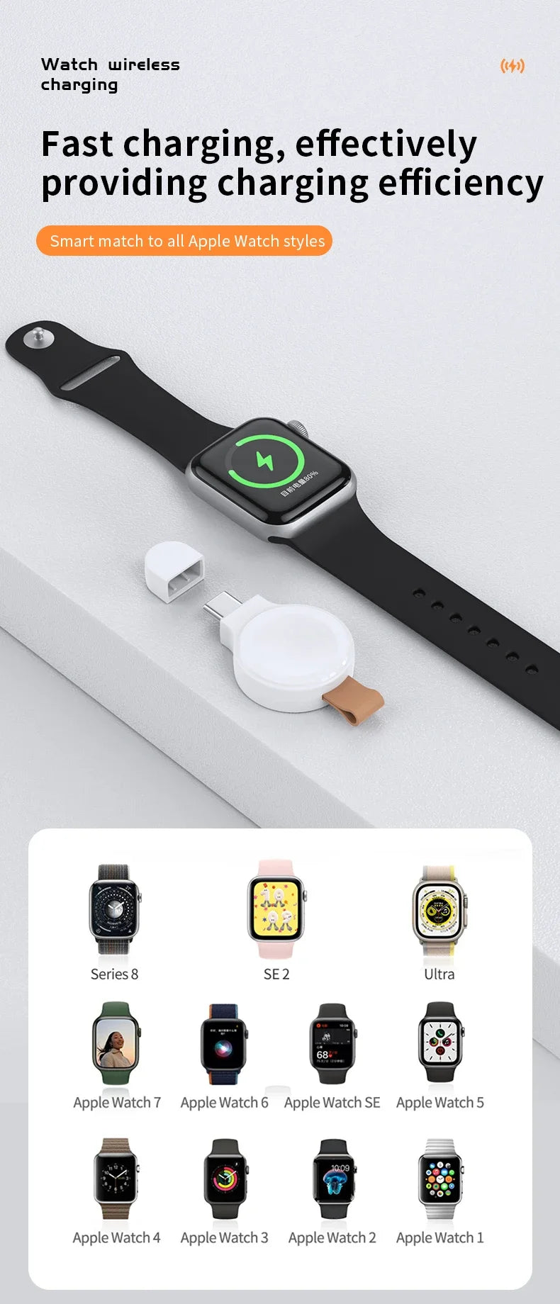 Magnetic Wireless Charging Stating For Apple Watch 3 +