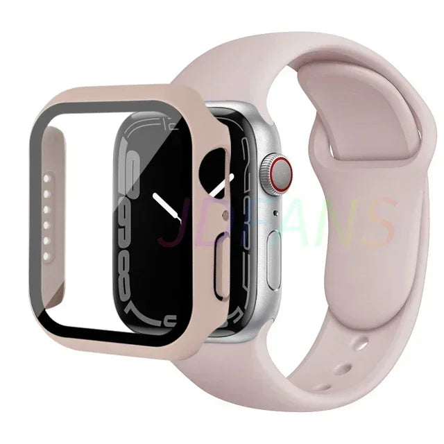 Apple Watch Band with Glass Case Strap Apple Watch 4 +