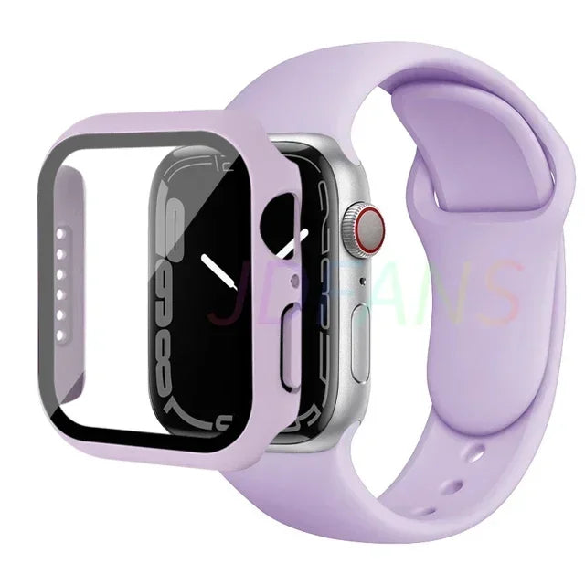 Apple Watch Band with Glass Case Strap Apple Watch 4 +