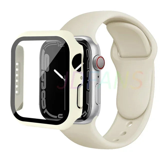 Apple Watch Band with Glass Case Strap Apple Watch 4 +