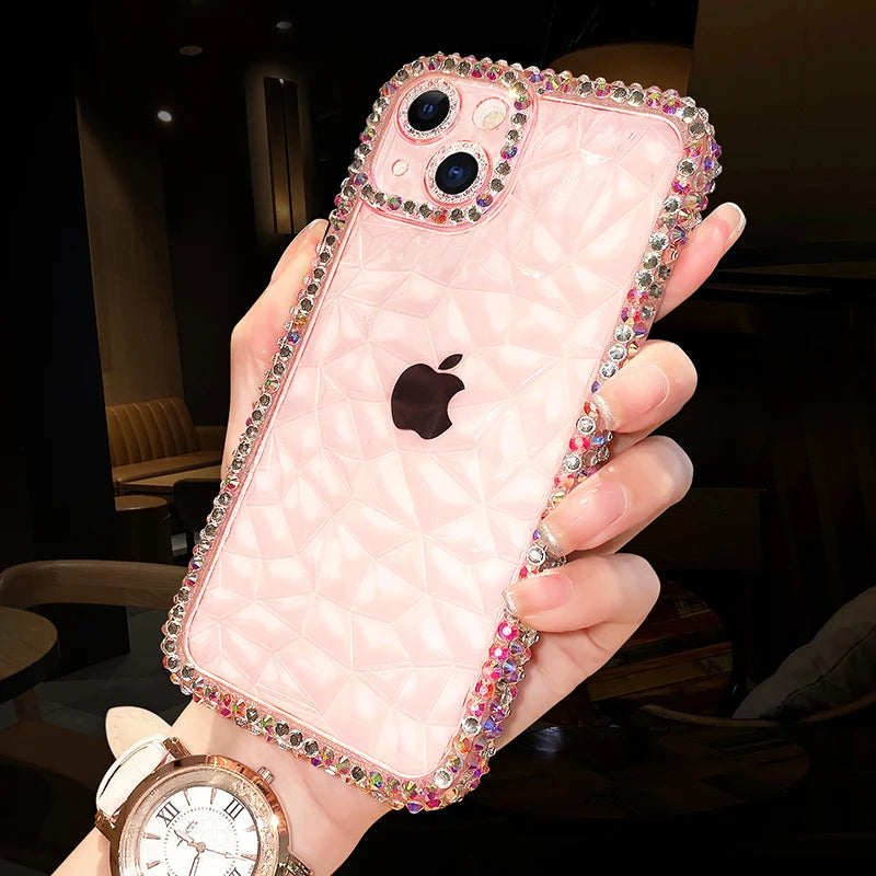 Diva Diamond Glitter Case For iPhone Bling Transparent Shockproof Soft TPU Cover