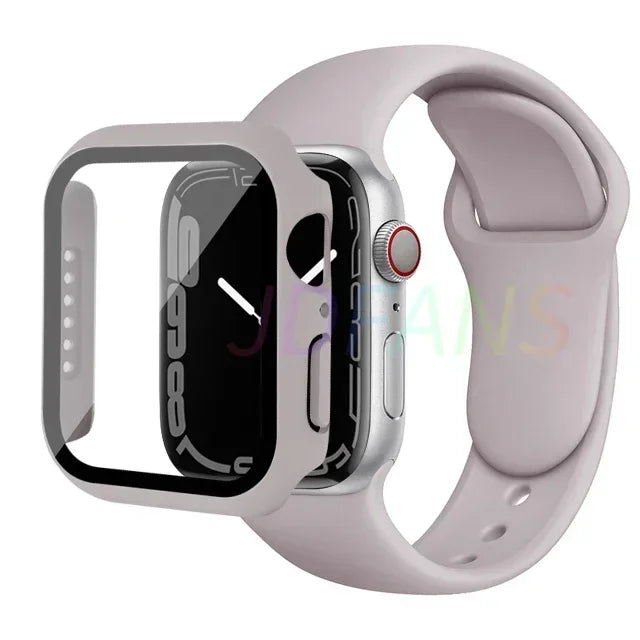 Apple Watch Band with Glass Case Strap Apple Watch 4 +