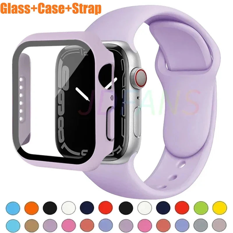 Apple Watch Band with Glass Case Strap Apple Watch 4 +