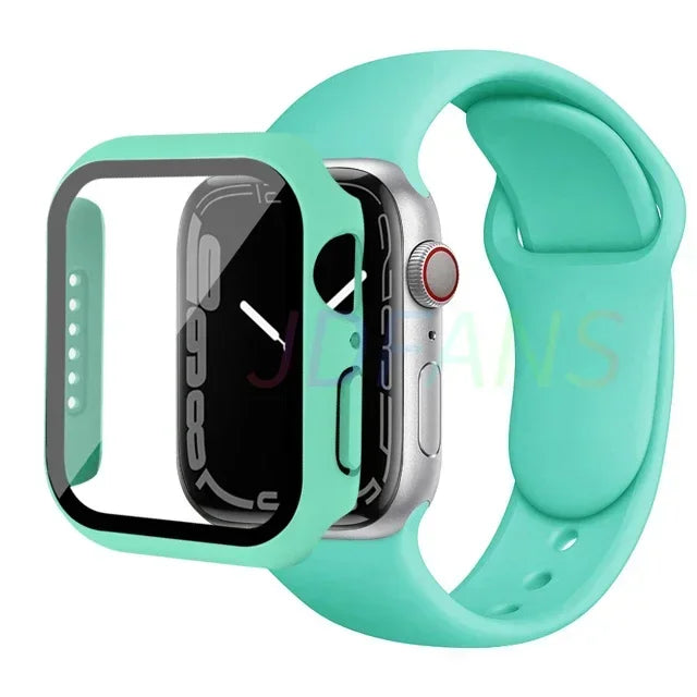 Apple Watch Band with Glass Case Strap Apple Watch 4 +