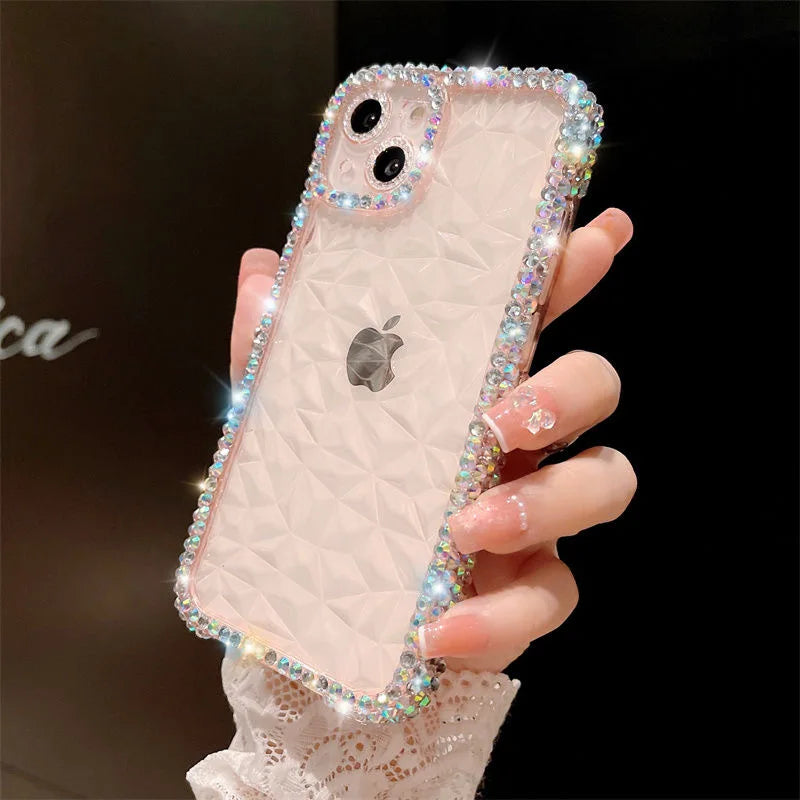 Diva Diamond Glitter Case For iPhone Bling Transparent Shockproof Soft TPU Cover