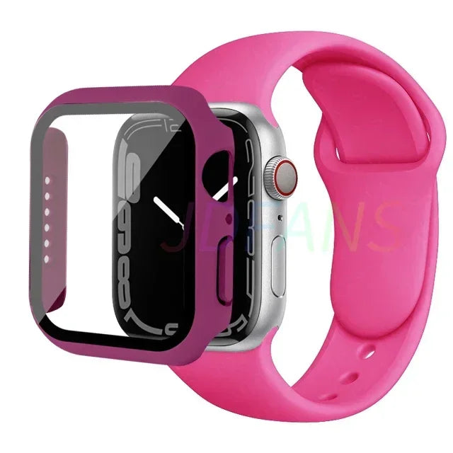 Apple Watch Band with Glass Case Strap Apple Watch 4 +