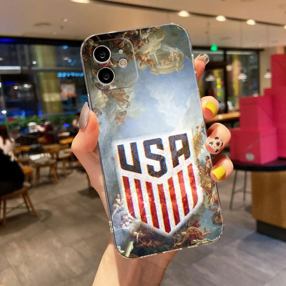USA Flag Clear Phone Case for iPhone 12 - 13