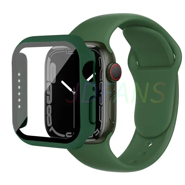 Apple Watch Band with Glass Case Strap Apple Watch 4 +