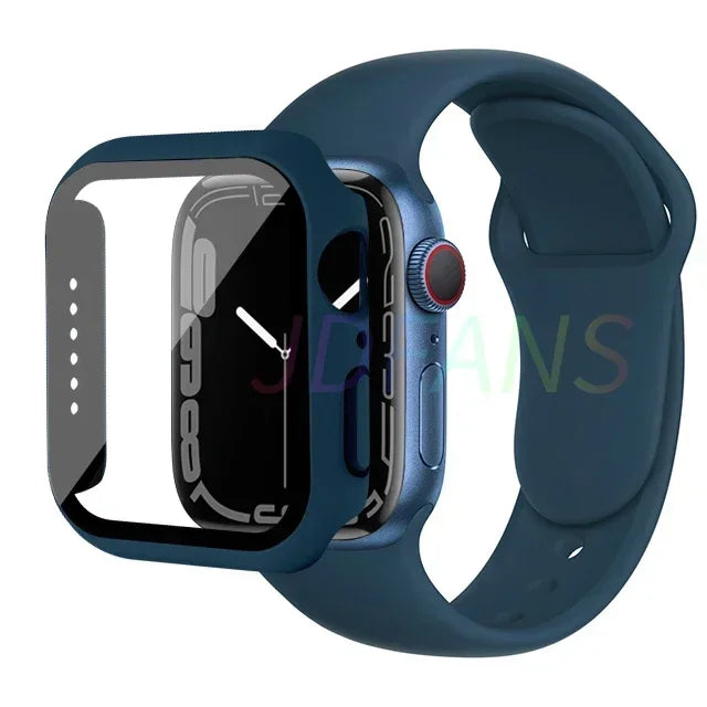 Apple Watch Band with Glass Case Strap Apple Watch 4 +
