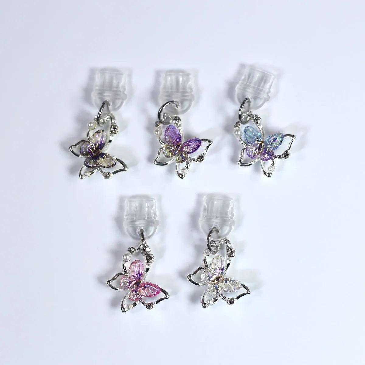Butterfly Diamonds & Pearls Dust Plug for iPhone Type-C Port