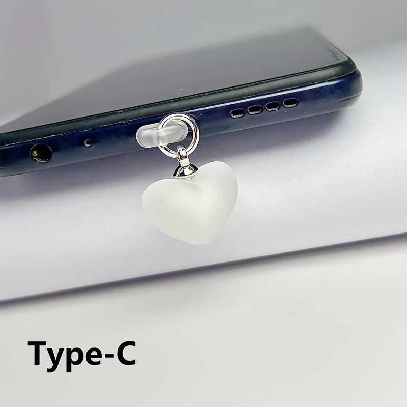 Universal Heart Dust Plug for iPhone Type-C and Android