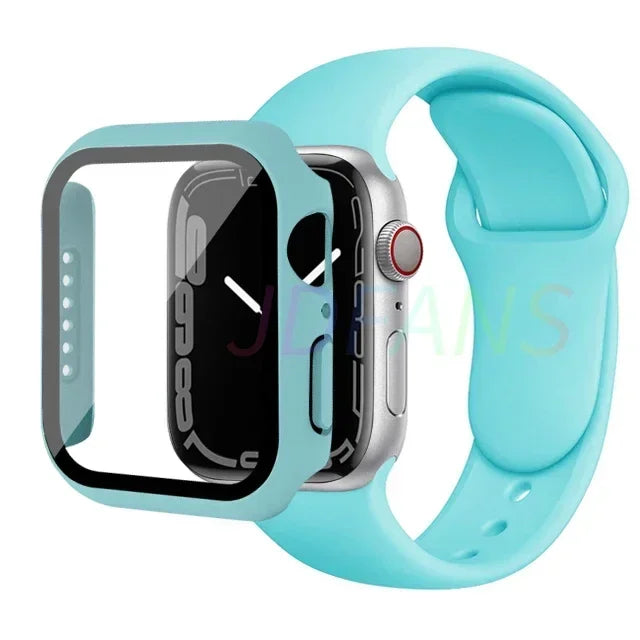 Apple Watch Band with Glass Case Strap Apple Watch 4 +