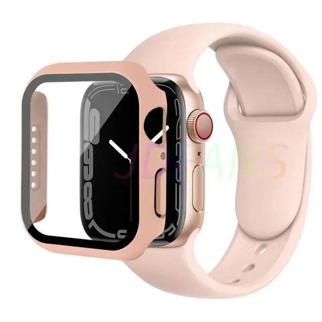 Apple Watch Band with Glass Case Strap Apple Watch 4 +
