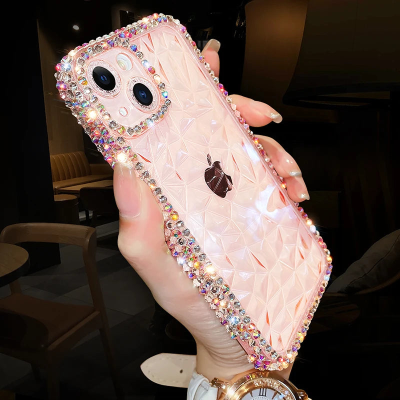 Diva Diamond Glitter Case For iPhone Bling Transparent Shockproof Soft TPU Cover