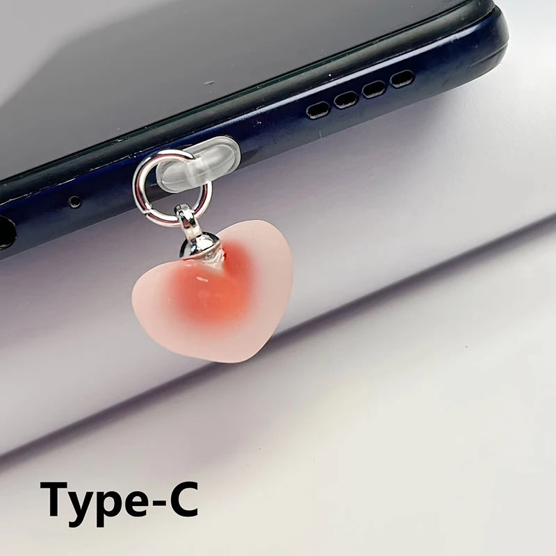 Universal Heart Dust Plug for iPhone Type-C and Android