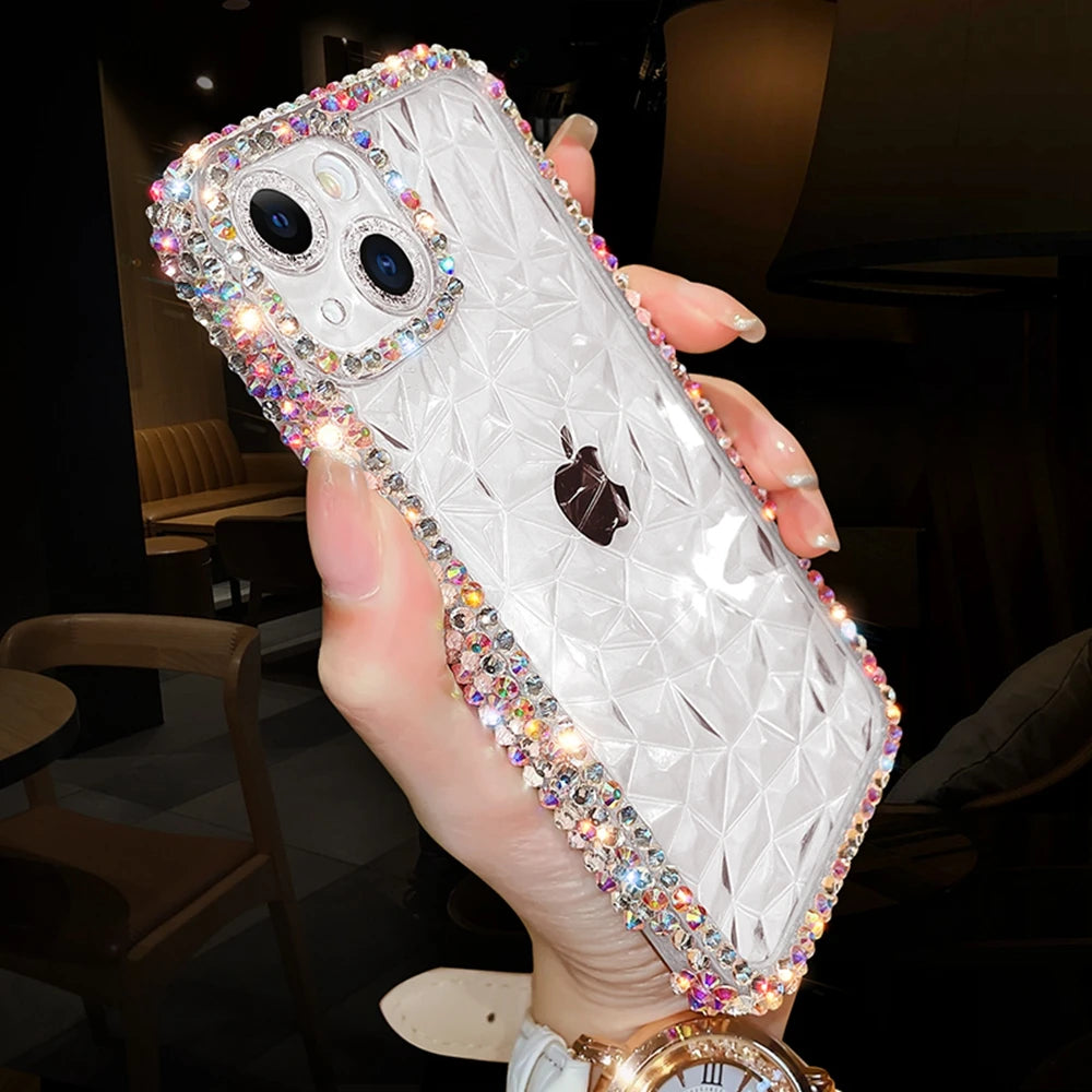 Diva Diamond Glitter Case For iPhone Bling Transparent Shockproof Soft TPU Cover
