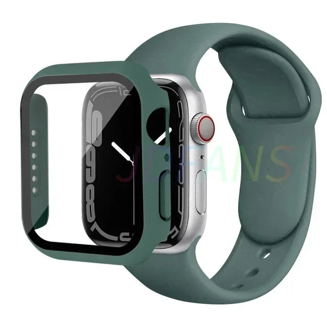 Apple Watch Band with Glass Case Strap Apple Watch 4 +
