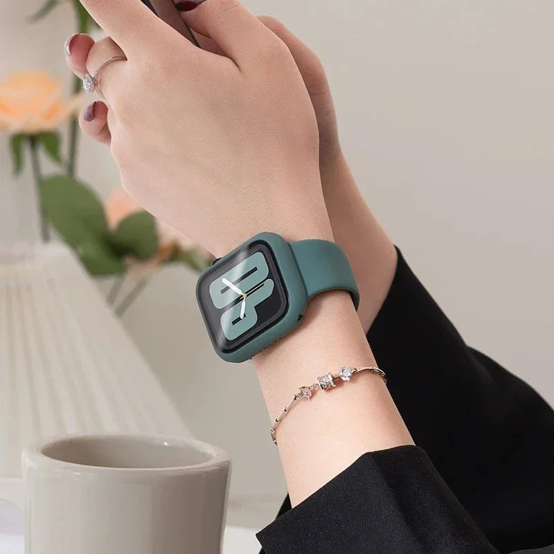 Apple Watch Band with Glass Case Strap Apple Watch 4 +