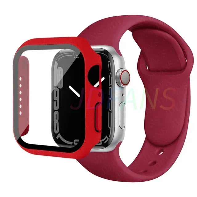 Apple Watch Band with Glass Case Strap Apple Watch 4 +