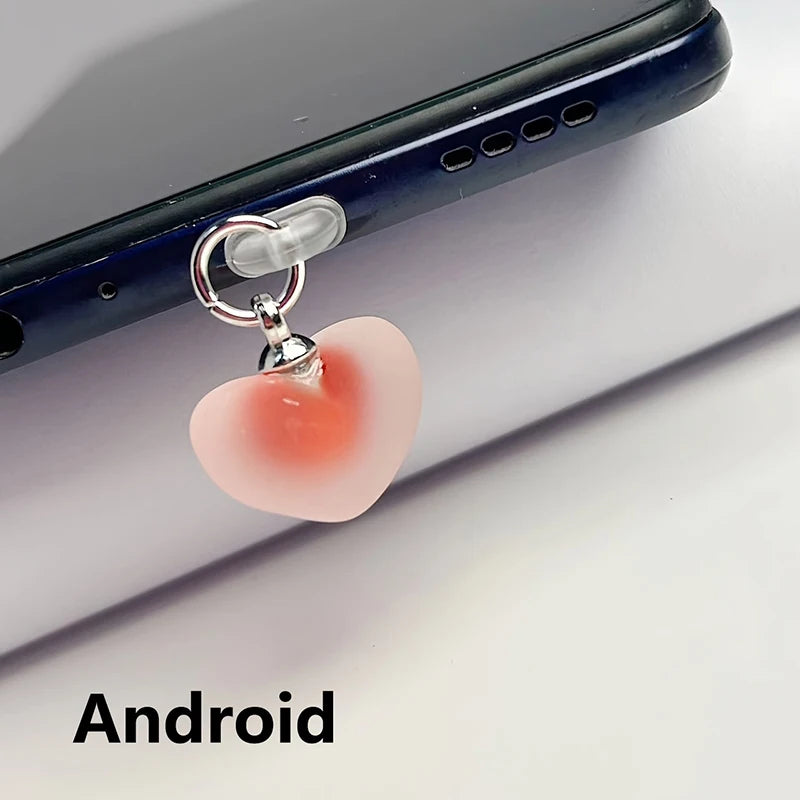 Universal Heart Dust Plug for iPhone Type-C and Android